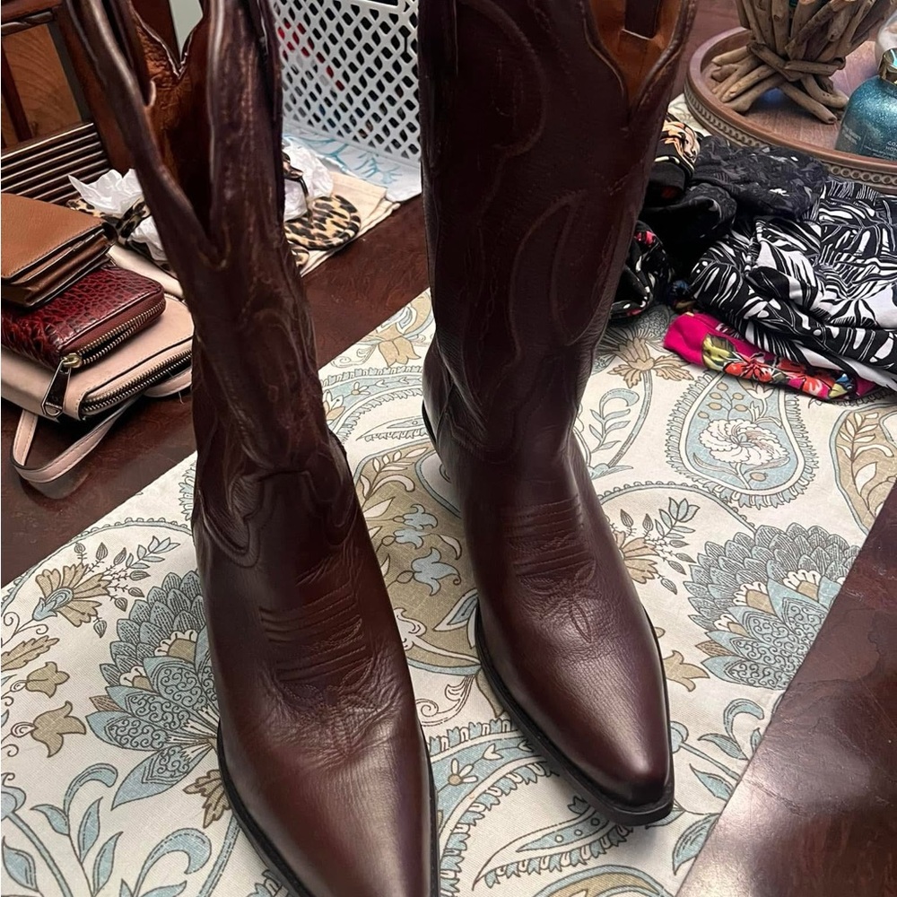 Ladies Dan Post Brown Western Boots Size 10 - Like New - Picture 2 of 9